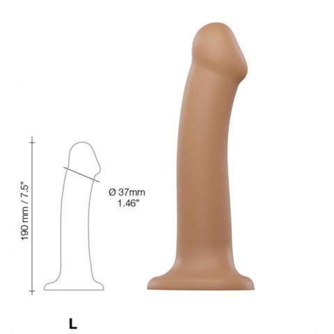 Dildo Silicone Bendable Dildo Double Density Caramel L - Strap-on-me