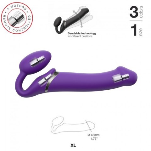 Dildo wibrujące strapon Strap-on Purple XL - Strap-on-me