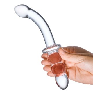 Dwustronne szklane dildo Ribbed G-Spot Glass Dildo - Gläs