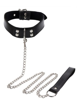 Obroża z ekoskóry ze smyczą Taboom Elegant Collar and Chain Leash Black Taboom