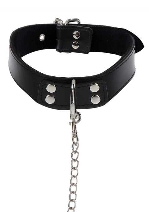 Obroża z ekoskóry ze smyczą Taboom Elegant Collar and Chain Leash Black Taboom