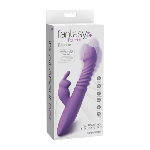 Pipedream Her Thrusting Silicone Rabbit wibrator króliczek fioletowy