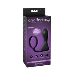 Pipedream Rechargeable Ass-Gasm Pro wibrujący korek analny z pierścieniem erekcyjnym czarny