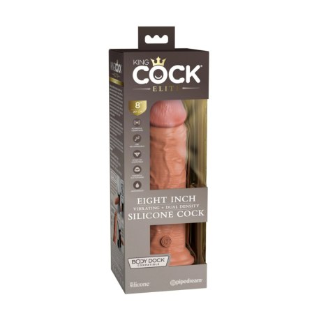 Realistyczny wibrator King Cock 8'' Elite Silicone Dual Density Cock - Pipedream