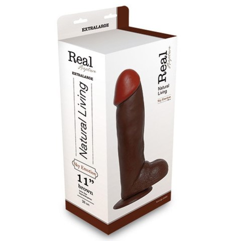 Dildo realistyczne REALISTIC DILDO REAL RAPTURE BROWN 11 cali - Real Rapture