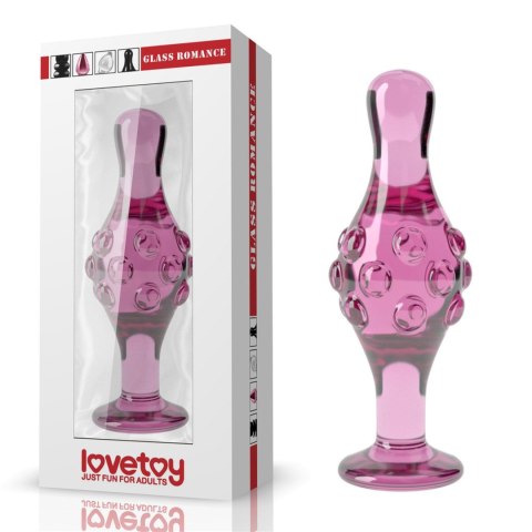 Szklany korek analny 4.5" Glass Romance Pink Lovetoy