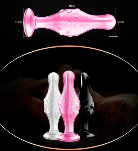 Szklany korek analny 4.5" Glass Romance Pink Lovetoy