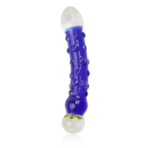 Szklane dildo 17 cm niebieskie - Lovetoy