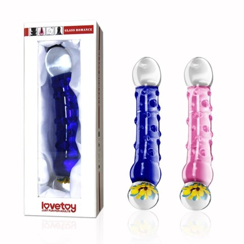 Szklane dildo 17 cm niebieskie - Lovetoy