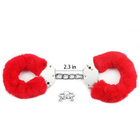 Fetish Pleasure Fluffy Handcuffs Red Lovetoy