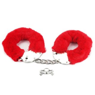 Fetish Pleasure Fluffy Handcuffs Red Lovetoy