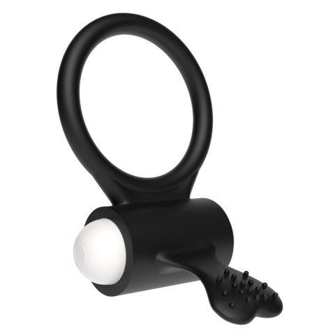 Power Clit Silicone Cockring Black Lovetoy