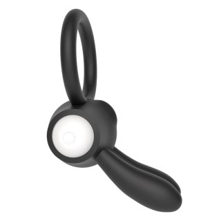 Power Clit Silicone Cockring Black Lovetoy