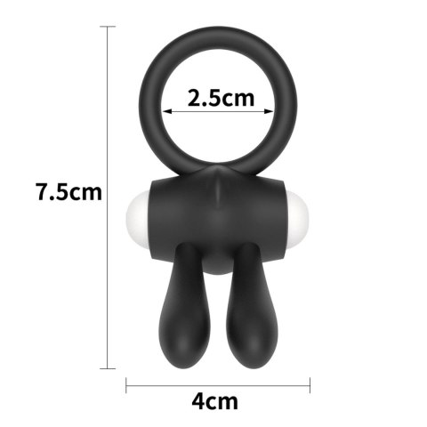 Power Clit Silicone Cockring Black Lovetoy