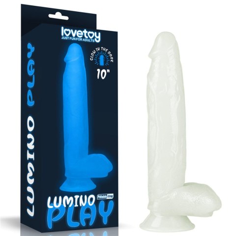 Świecące dildo 26 cm, realistyczne, TPE, przyssawka, kompatybilne z uprzężą