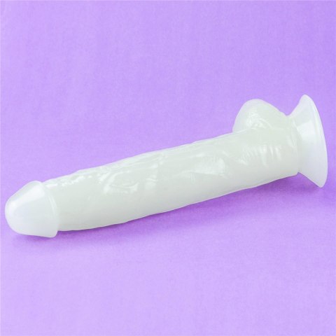 Świecące dildo 26 cm, realistyczne, TPE, przyssawka, kompatybilne z uprzężą