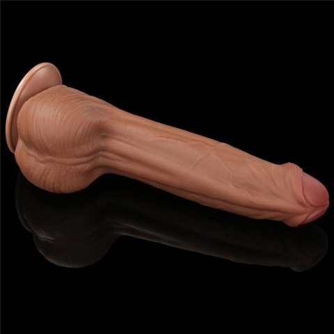 Realistyczne dildo 29 cm – podwójna warstwa TPE, mocna przyssawka