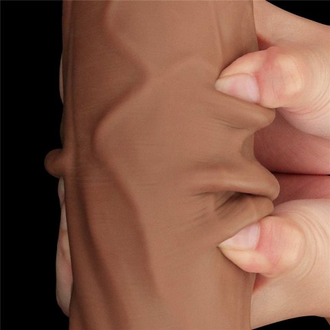 12'' King Sized Sliding Skin Dual Layer Dong Brown Lovetoy