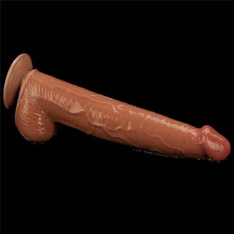 Dildo realistyczne Sliding Skin Dual Layer 34 cm brązowe - Lovetoy