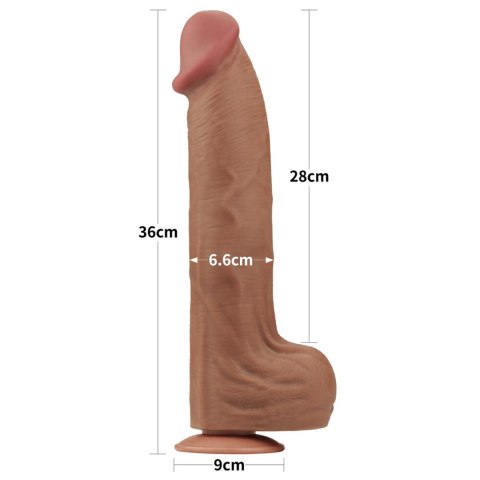 Dildo realistyczne 36 cm z przyssawką ciemne - Lovetoy