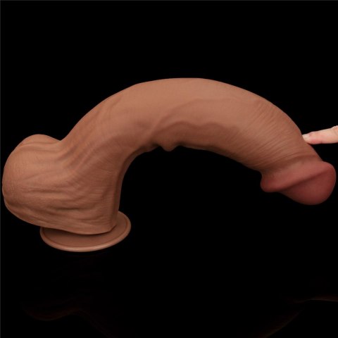 Dildo realistyczne 36 cm z przyssawką ciemne - Lovetoy