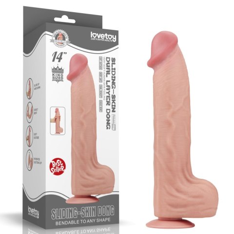 Realistyczne dildo 36 cm – TPE, przyssawka, elastyczne, naturalne doznania