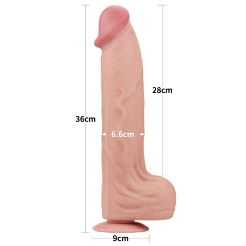 Realistyczne dildo 36 cm – TPE, przyssawka, elastyczne, naturalne doznania