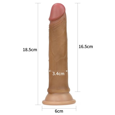 Realistyczne dildo 18 cm – dwuwarstwowy silikon, mocna przyssawka