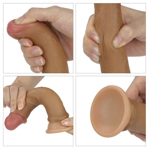 Realistyczne dildo 18 cm – dwuwarstwowy silikon, mocna przyssawka