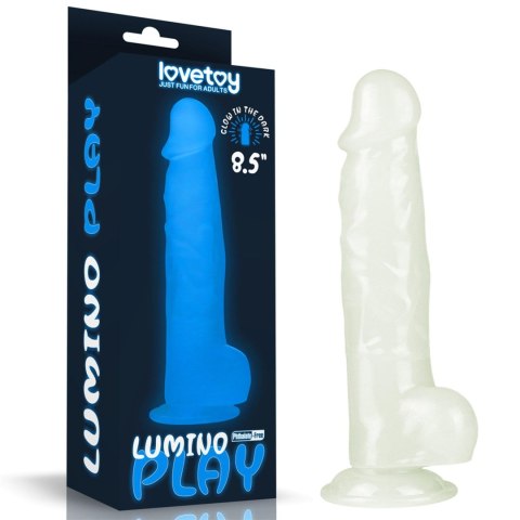 Świecące dildo z przyssawką, realistyczne, TPE, 21,5 cm