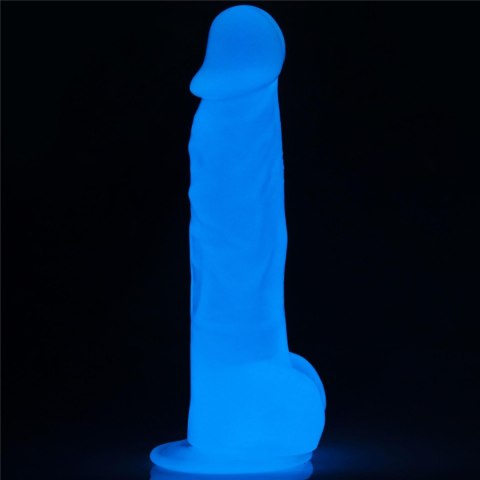 Świecące dildo z przyssawką, realistyczne, TPE, 21,5 cm