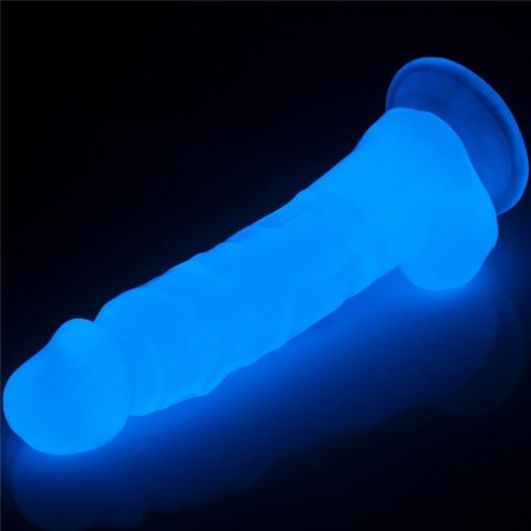 Świecące dildo z przyssawką, realistyczne, TPE, 21,5 cm