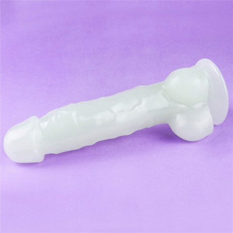 Świecące dildo z przyssawką, realistyczne, TPE, 21,5 cm