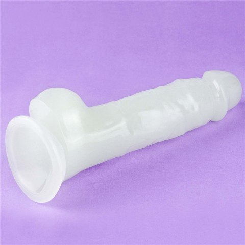 Świecące dildo z przyssawką, realistyczne, TPE, 21,5 cm