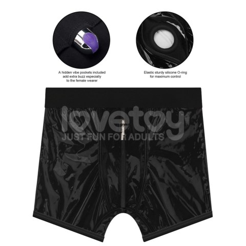 Chic Strap-On shorts (28 - 31 inch waist) Black Lovetoy