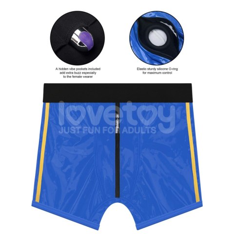 Chic Strap-On shorts (32 - 35 inch waist) Blue Lovetoy