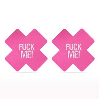 FUCK ME Cross Pattern Nipple Pasties (2 Pack) Lovetoy