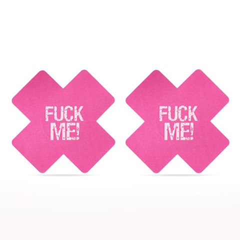 FUCK ME Cross Pattern Nipple Pasties (2 Pack) Lovetoy