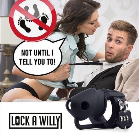 Pas cnoty na penisa z kłódką na szyfr - Lock a Willy