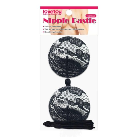 Reusable Black Lace Round Tassel Nipple Pasties Lovetoy