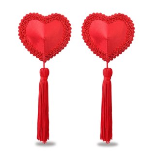 Reusable Red Heart Tassels Nipple Pasties Lovetoy