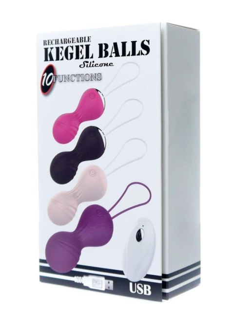 Kulki-Vibrating Silicone Kegel Balls USB 10 Function / Remote control -Pink B - Series Magic