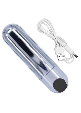 Mini wibrator bullet, 10 funkcji, mocne wibracje, wodoodporny, USB, 7,5 cm