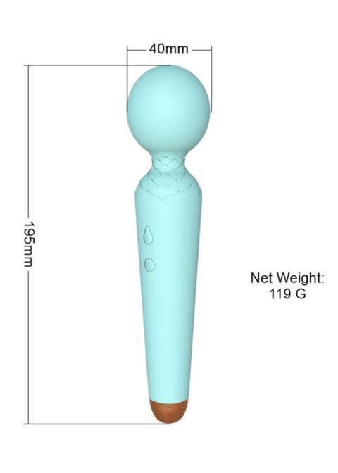 Mocny masażer różdżka – 10 trybów, wodoodporny, 19,5 cm