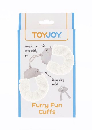 Kajdanki białe z futerkiem - ToyJoy