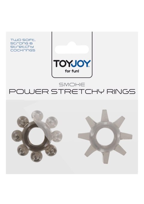 Power Stretchy Rings zestaw 2 x pierścień erekcyjny na penisa szary - ToyJoy