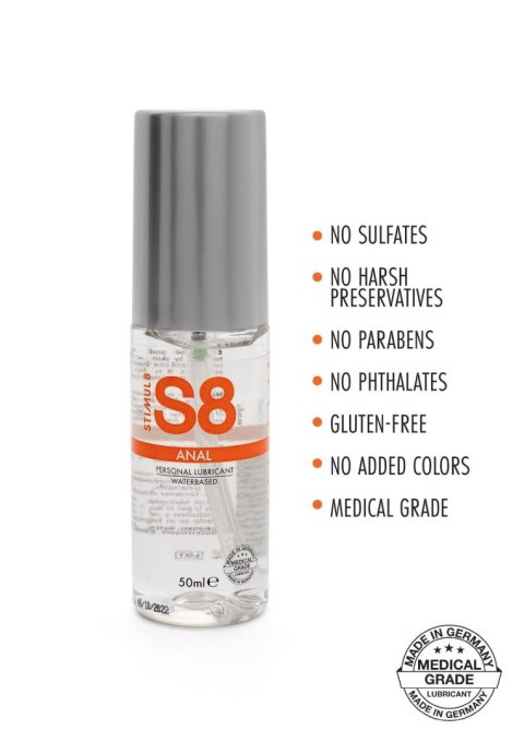 S8 WB Anal Lube 50ml Natural Stimul8 S8