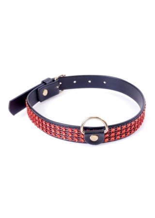 Fetish B - Series Collar with crystals 2 cm Red Line Fetish B - Series