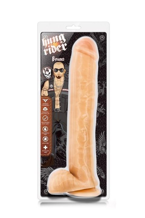 Dildo realistyczne 35,5 cm z przyssawką – elastyczne, żyłkowane, PVC