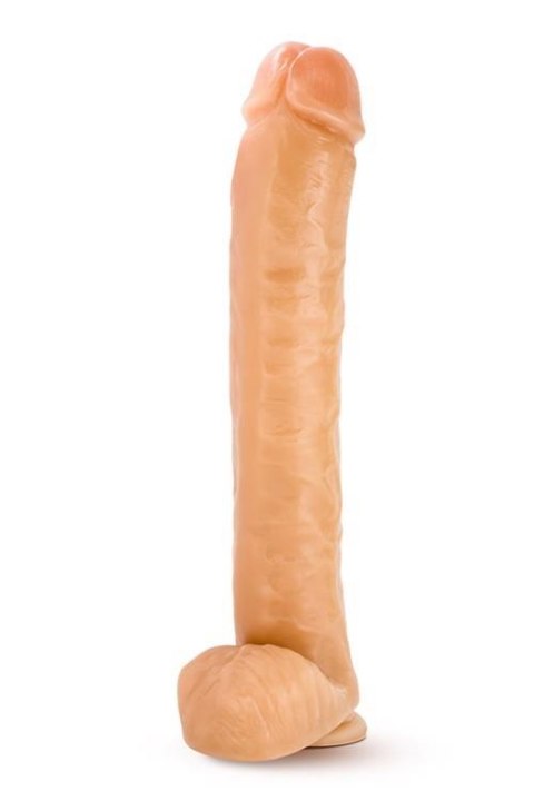 Dildo realistyczne 35,5 cm z przyssawką – elastyczne, żyłkowane, PVC